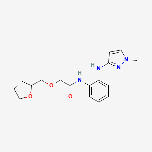 molecular formula C17H22N4O3 B7110281 N-[2-[(1-methylpyrazol-3-yl)amino]phenyl]-2-(oxolan-2-ylmethoxy)acetamide 