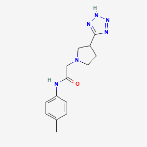 molecular formula C14H18N6O B7110367 N-(4-methylphenyl)-2-[3-(2H-tetrazol-5-yl)pyrrolidin-1-yl]acetamide 