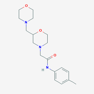 molecular formula C18H27N3O3 B7110407 N-(4-methylphenyl)-2-[2-(morpholin-4-ylmethyl)morpholin-4-yl]acetamide 