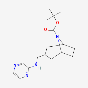 molecular formula C17H26N4O2 B7110473 Tert-butyl 3-[(pyrazin-2-ylamino)methyl]-8-azabicyclo[3.2.1]octane-8-carboxylate 