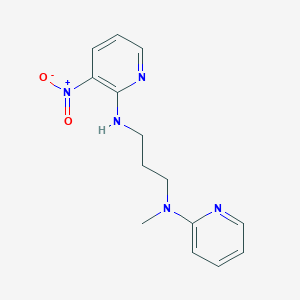 molecular formula C14H17N5O2 B7110614 N'-methyl-N-(3-nitropyridin-2-yl)-N'-pyridin-2-ylpropane-1,3-diamine 