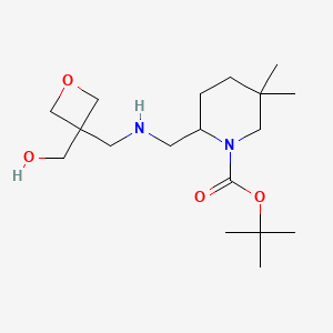 molecular formula C18H34N2O4 B7110714 Tert-butyl 2-[[[3-(hydroxymethyl)oxetan-3-yl]methylamino]methyl]-5,5-dimethylpiperidine-1-carboxylate 