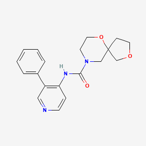 molecular formula C19H21N3O3 B7110773 N-(3-phenylpyridin-4-yl)-2,6-dioxa-9-azaspiro[4.5]decane-9-carboxamide 