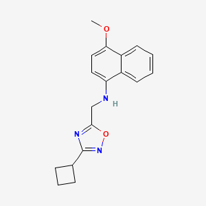 molecular formula C18H19N3O2 B7110803 N-[(3-cyclobutyl-1,2,4-oxadiazol-5-yl)methyl]-4-methoxynaphthalen-1-amine 