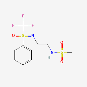 molecular formula C10H13F3N2O3S2 B7111018 N-[2-[[oxo-phenyl-(trifluoromethyl)-lambda6-sulfanylidene]amino]ethyl]methanesulfonamide 