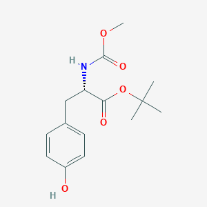 molecular formula C15H21NO5 B7111039 tert-butyl (2S)-3-(4-hydroxyphenyl)-2-(methoxycarbonylamino)propanoate 