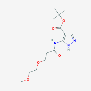 molecular formula C14H23N3O5 B7111120 tert-butyl 5-[3-(2-methoxyethoxy)propanoylamino]-1H-pyrazole-4-carboxylate 