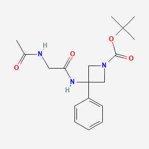molecular formula C18H25N3O4 B7111130 Tert-butyl 3-[(2-acetamidoacetyl)amino]-3-phenylazetidine-1-carboxylate 
