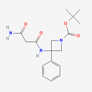 molecular formula C17H23N3O4 B7111133 Tert-butyl 3-[(3-amino-3-oxopropanoyl)amino]-3-phenylazetidine-1-carboxylate 