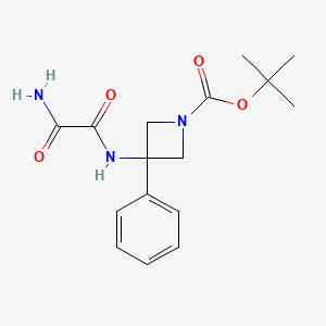 molecular formula C16H21N3O4 B7111141 Tert-butyl 3-(oxamoylamino)-3-phenylazetidine-1-carboxylate 