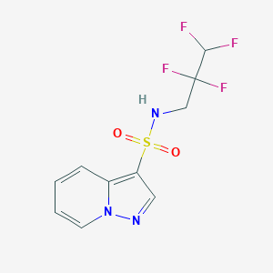 molecular formula C10H9F4N3O2S B7111160 N-(2,2,3,3-tetrafluoropropyl)pyrazolo[1,5-a]pyridine-3-sulfonamide 