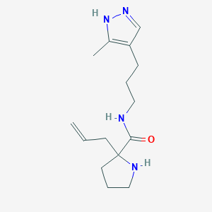 molecular formula C15H24N4O B7111197 N-[3-(5-methyl-1H-pyrazol-4-yl)propyl]-2-prop-2-enylpyrrolidine-2-carboxamide 