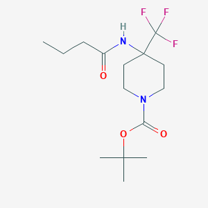 molecular formula C15H25F3N2O3 B7111250 Tert-butyl 4-(butanoylamino)-4-(trifluoromethyl)piperidine-1-carboxylate 