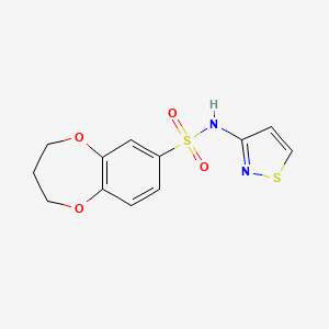 molecular formula C12H12N2O4S2 B7111256 N-(1,2-thiazol-3-yl)-3,4-dihydro-2H-1,5-benzodioxepine-7-sulfonamide 