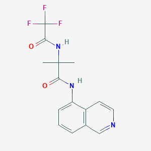 molecular formula C15H14F3N3O2 B7111348 N-isoquinolin-5-yl-2-methyl-2-[(2,2,2-trifluoroacetyl)amino]propanamide 