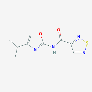 molecular formula C9H10N4O2S B7111375 N-(4-propan-2-yl-1,3-oxazol-2-yl)-1,2,5-thiadiazole-3-carboxamide 