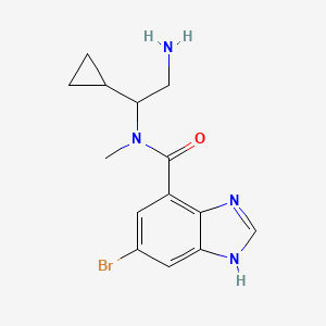 molecular formula C14H17BrN4O B7111450 N-(2-amino-1-cyclopropylethyl)-6-bromo-N-methyl-1H-benzimidazole-4-carboxamide 