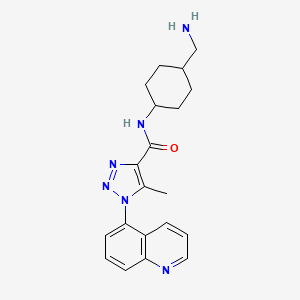 molecular formula C20H24N6O B7111461 N-[4-(aminomethyl)cyclohexyl]-5-methyl-1-quinolin-5-yltriazole-4-carboxamide 