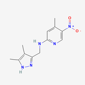 molecular formula C12H15N5O2 B7111484 N-[(4,5-dimethyl-1H-pyrazol-3-yl)methyl]-4-methyl-5-nitropyridin-2-amine 