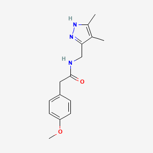 molecular formula C15H19N3O2 B7111498 N-[(4,5-dimethyl-1H-pyrazol-3-yl)methyl]-2-(4-methoxyphenyl)acetamide 