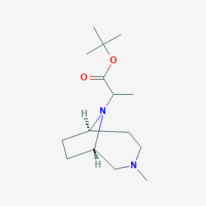 molecular formula C15H28N2O2 B7111583 tert-butyl 2-[(1S,6R)-3-methyl-3,9-diazabicyclo[4.2.1]nonan-9-yl]propanoate 