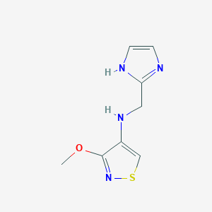 molecular formula C8H10N4OS B7111616 N-(1H-imidazol-2-ylmethyl)-3-methoxy-1,2-thiazol-4-amine 