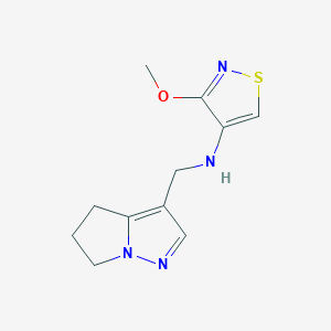 molecular formula C11H14N4OS B7111629 N-(5,6-dihydro-4H-pyrrolo[1,2-b]pyrazol-3-ylmethyl)-3-methoxy-1,2-thiazol-4-amine 