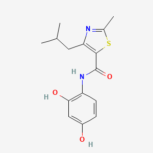 molecular formula C15H18N2O3S B7111693 N-(2,4-dihydroxyphenyl)-2-methyl-4-(2-methylpropyl)-1,3-thiazole-5-carboxamide 