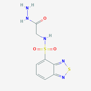 molecular formula C8H9N5O3S2 B071117 N4-(2-Hydrazino-2-oxoethyl)-2,1,3-benzothiadiazole-4-sulfonamide CAS No. 175203-26-6