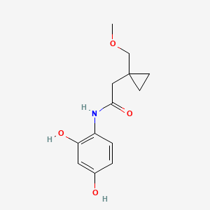 molecular formula C13H17NO4 B7111704 N-(2,4-dihydroxyphenyl)-2-[1-(methoxymethyl)cyclopropyl]acetamide 