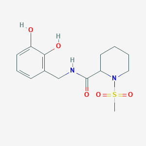 molecular formula C14H20N2O5S B7111706 N-[(2,3-dihydroxyphenyl)methyl]-1-methylsulfonylpiperidine-2-carboxamide 