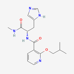 molecular formula C17H23N5O3 B7111731 N-[(2S)-3-(1H-imidazol-5-yl)-1-(methylamino)-1-oxopropan-2-yl]-2-(2-methylpropoxy)pyridine-3-carboxamide 