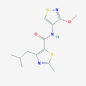 molecular formula C13H17N3O2S2 B7111838 N-(3-methoxy-1,2-thiazol-4-yl)-2-methyl-4-(2-methylpropyl)-1,3-thiazole-5-carboxamide 