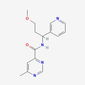 molecular formula C15H18N4O2 B7111839 N-(3-methoxy-1-pyridin-3-ylpropyl)-6-methylpyrimidine-4-carboxamide 