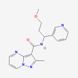 molecular formula C17H19N5O2 B7111874 N-(3-methoxy-1-pyridin-3-ylpropyl)-2-methylpyrazolo[1,5-a]pyrimidine-3-carboxamide 