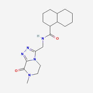 molecular formula C18H27N5O2 B7111905 N-[(7-methyl-8-oxo-5,6-dihydro-[1,2,4]triazolo[4,3-a]pyrazin-3-yl)methyl]-1,2,3,4,4a,5,6,7,8,8a-decahydronaphthalene-1-carboxamide 