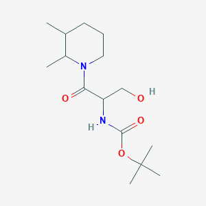 molecular formula C15H28N2O4 B7112011 tert-butyl N-[1-(2,3-dimethylpiperidin-1-yl)-3-hydroxy-1-oxopropan-2-yl]carbamate 