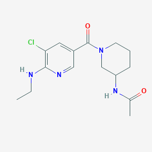 molecular formula C15H21ClN4O2 B7112018 N-[1-[5-chloro-6-(ethylamino)pyridine-3-carbonyl]piperidin-3-yl]acetamide 