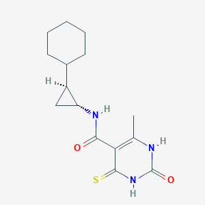 molecular formula C15H21N3O2S B7112036 N-[(1R,2S)-2-cyclohexylcyclopropyl]-6-methyl-2-oxo-4-sulfanylidene-1H-pyrimidine-5-carboxamide 