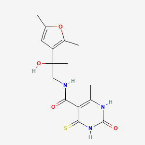 molecular formula C15H19N3O4S B7112050 N-[2-(2,5-dimethylfuran-3-yl)-2-hydroxypropyl]-6-methyl-2-oxo-4-sulfanylidene-1H-pyrimidine-5-carboxamide 