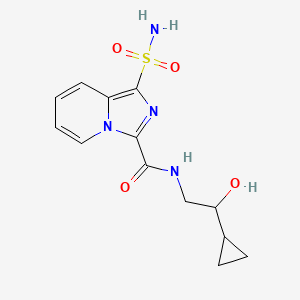 molecular formula C13H16N4O4S B7112080 N-(2-cyclopropyl-2-hydroxyethyl)-1-sulfamoylimidazo[1,5-a]pyridine-3-carboxamide 