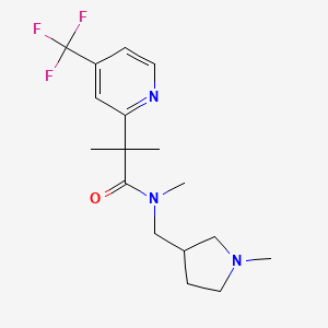 molecular formula C17H24F3N3O B7112094 N,2-dimethyl-N-[(1-methylpyrrolidin-3-yl)methyl]-2-[4-(trifluoromethyl)pyridin-2-yl]propanamide 