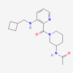 molecular formula C18H26N4O2 B7112122 N-[1-[3-(cyclobutylmethylamino)pyridine-2-carbonyl]piperidin-3-yl]acetamide 