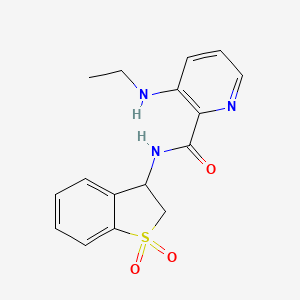 molecular formula C16H17N3O3S B7112160 N-(1,1-dioxo-2,3-dihydro-1-benzothiophen-3-yl)-3-(ethylamino)pyridine-2-carboxamide 