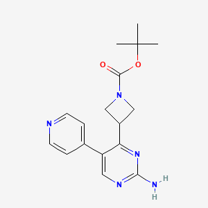 molecular formula C17H21N5O2 B7112219 Tert-butyl 3-(2-amino-5-pyridin-4-ylpyrimidin-4-yl)azetidine-1-carboxylate 