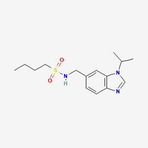 molecular formula C15H23N3O2S B7112245 N-[(3-propan-2-ylbenzimidazol-5-yl)methyl]butane-1-sulfonamide 