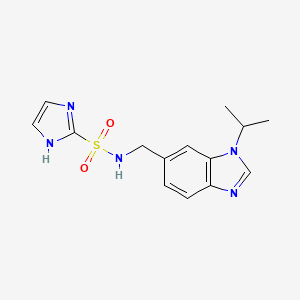 molecular formula C14H17N5O2S B7112254 N-[(3-propan-2-ylbenzimidazol-5-yl)methyl]-1H-imidazole-2-sulfonamide 