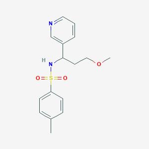 molecular formula C16H20N2O3S B7112270 N-(3-methoxy-1-pyridin-3-ylpropyl)-4-methylbenzenesulfonamide 