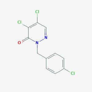 molecular formula C11H7Cl3N2O B071124 4,5-Dichloro-2-(4-chlorobenzyl)-2,3-dihydropyridazin-3-one CAS No. 173843-85-1