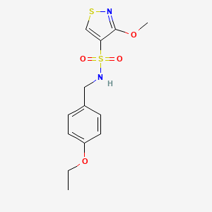 molecular formula C13H16N2O4S2 B7112423 N-[(4-ethoxyphenyl)methyl]-3-methoxy-1,2-thiazole-4-sulfonamide 